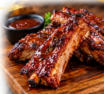 Glazed grilled pork ribs from the Bahamas menu